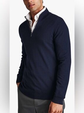 Daniel Cremieux Men's Navy Half-Zip Sweater